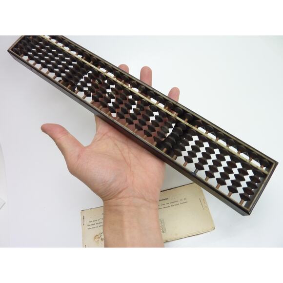 Vintage Japanese Abacus Black Original Manuel Calculator Soroban - Picture 7 of 7